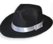 Gangster Hat Black White Band