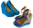 Blue Wedge Heels